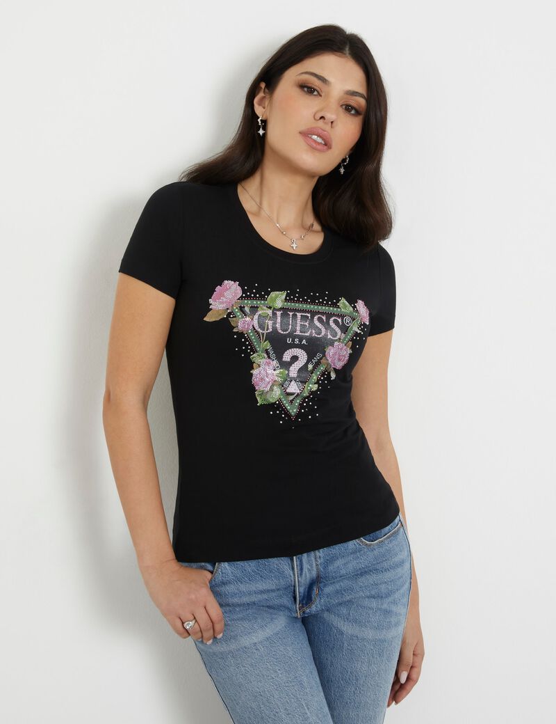 Flower Logo Stretch T-Shirt