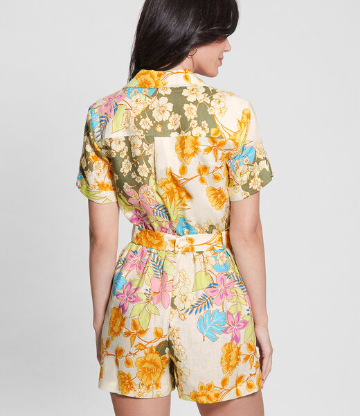 Printed Linen Romper