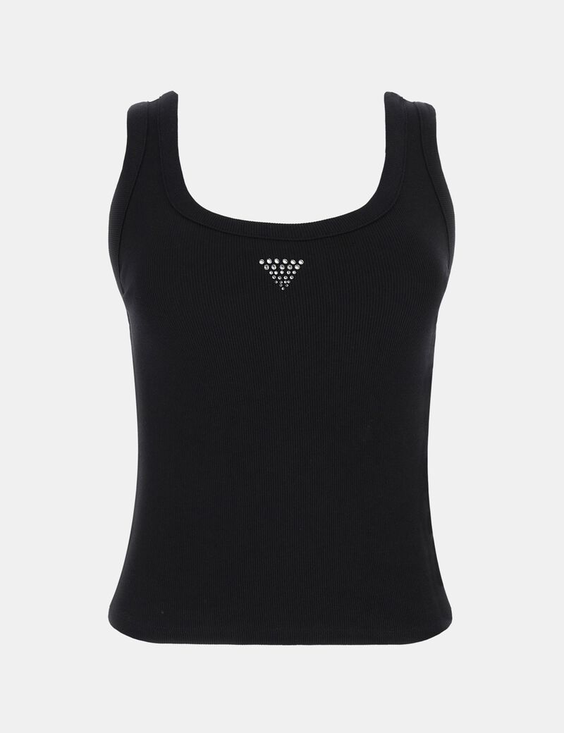 Rhinestones Triangle Logo Tank Top