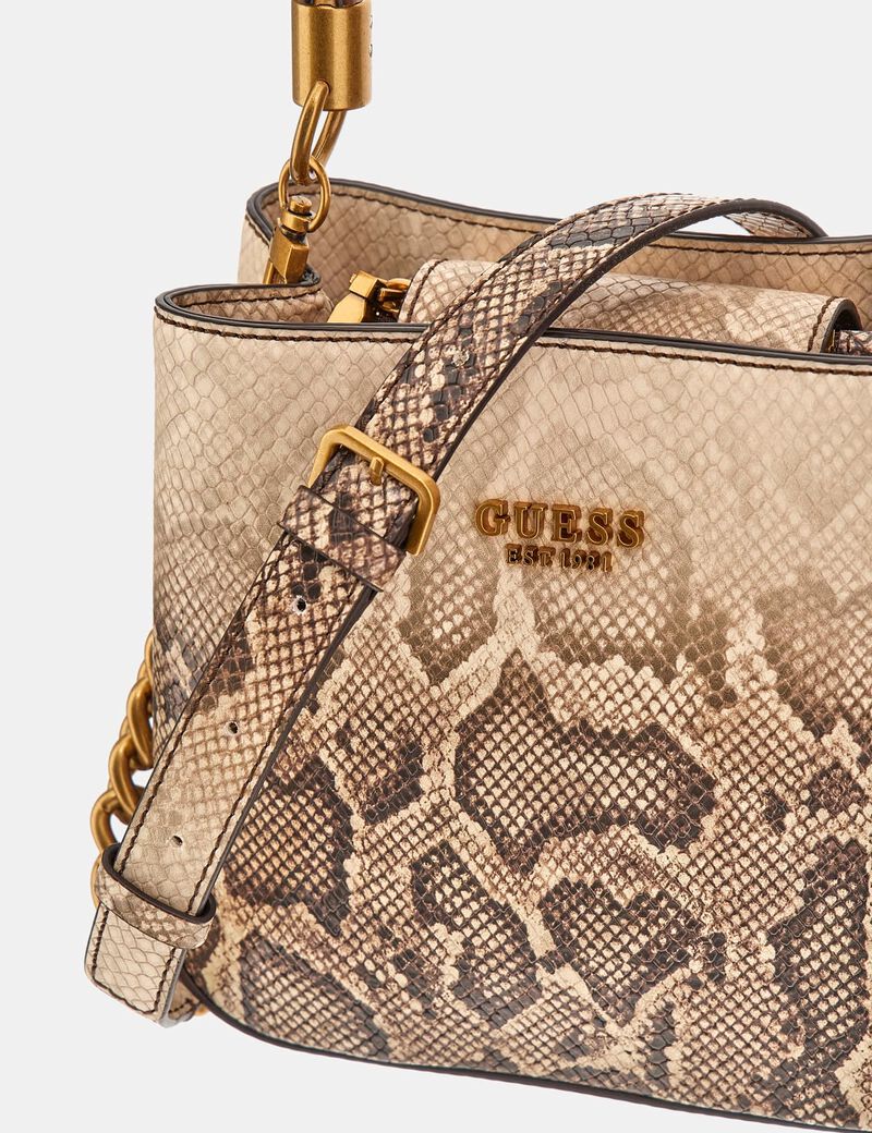 Sibel python-print mini handbag