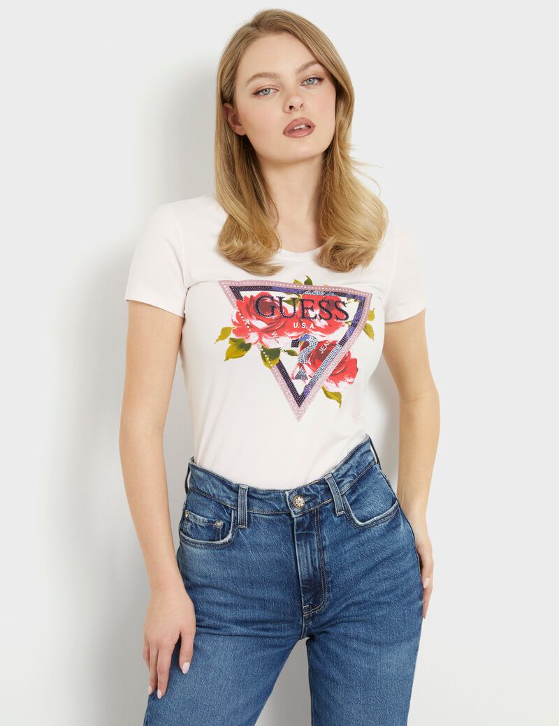 Flower Logo Stretch T-Shirt