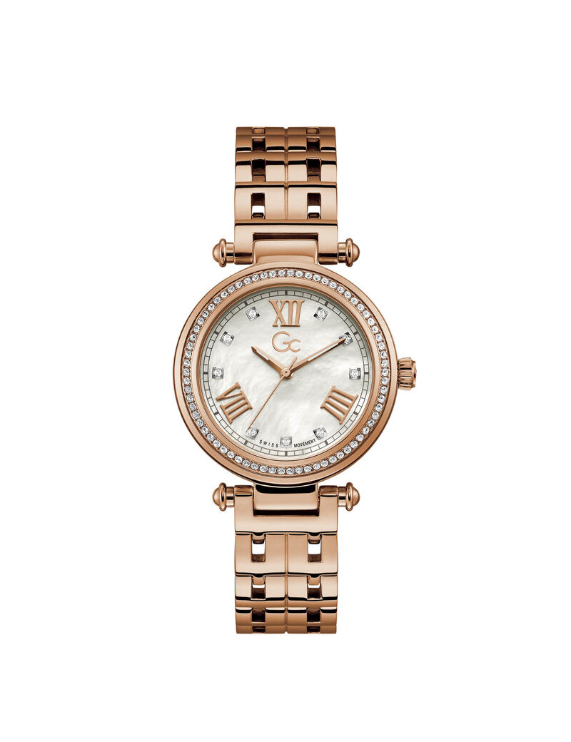 Gc Rose Gold And Crystal Watch