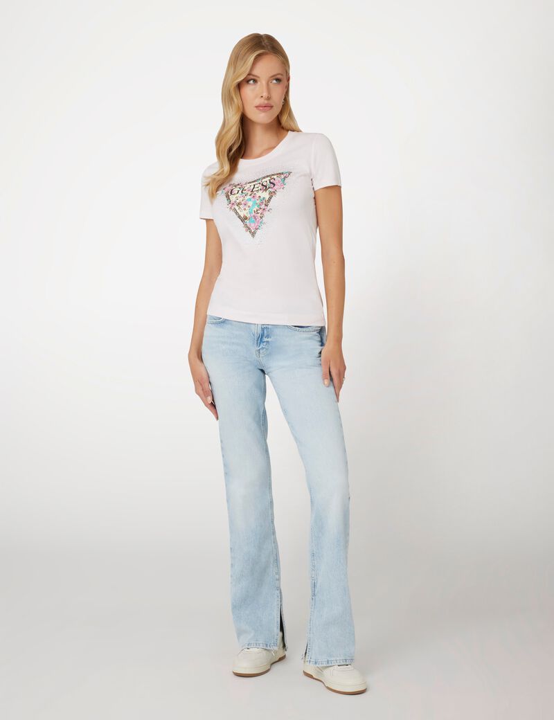 Flower Logo Stretch T-Shirt