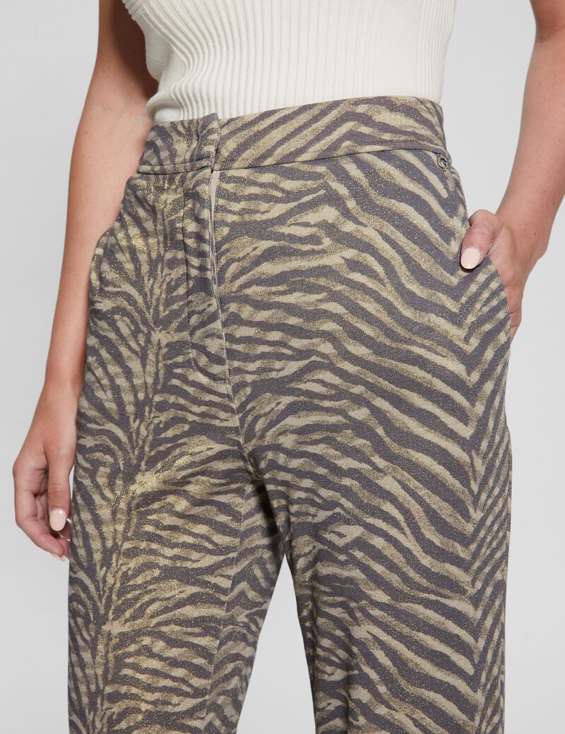 Zebra print flare pant