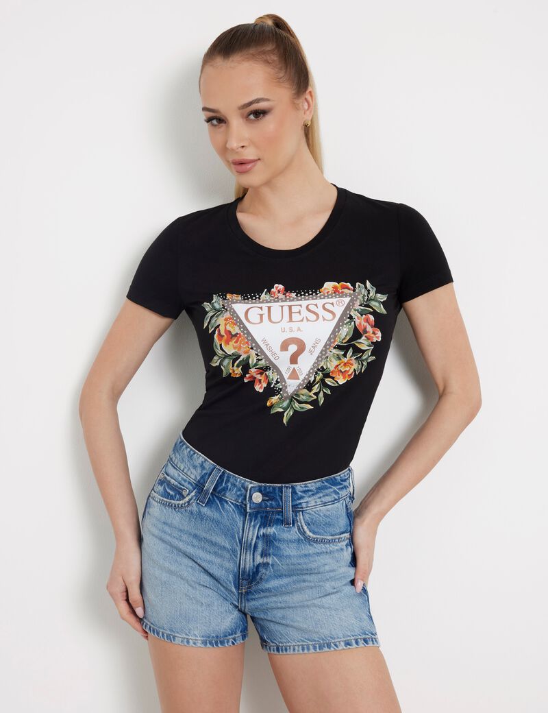 Flower Logo Stretch T-Shirt